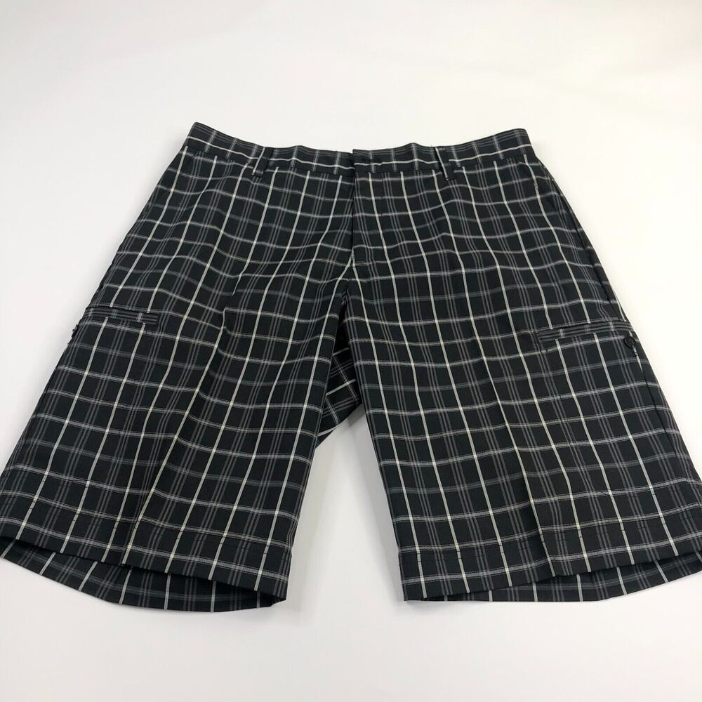 Adidas 34 Mens (Actual 34W) Casual Flat Front Walking Shorts Plaid EUC